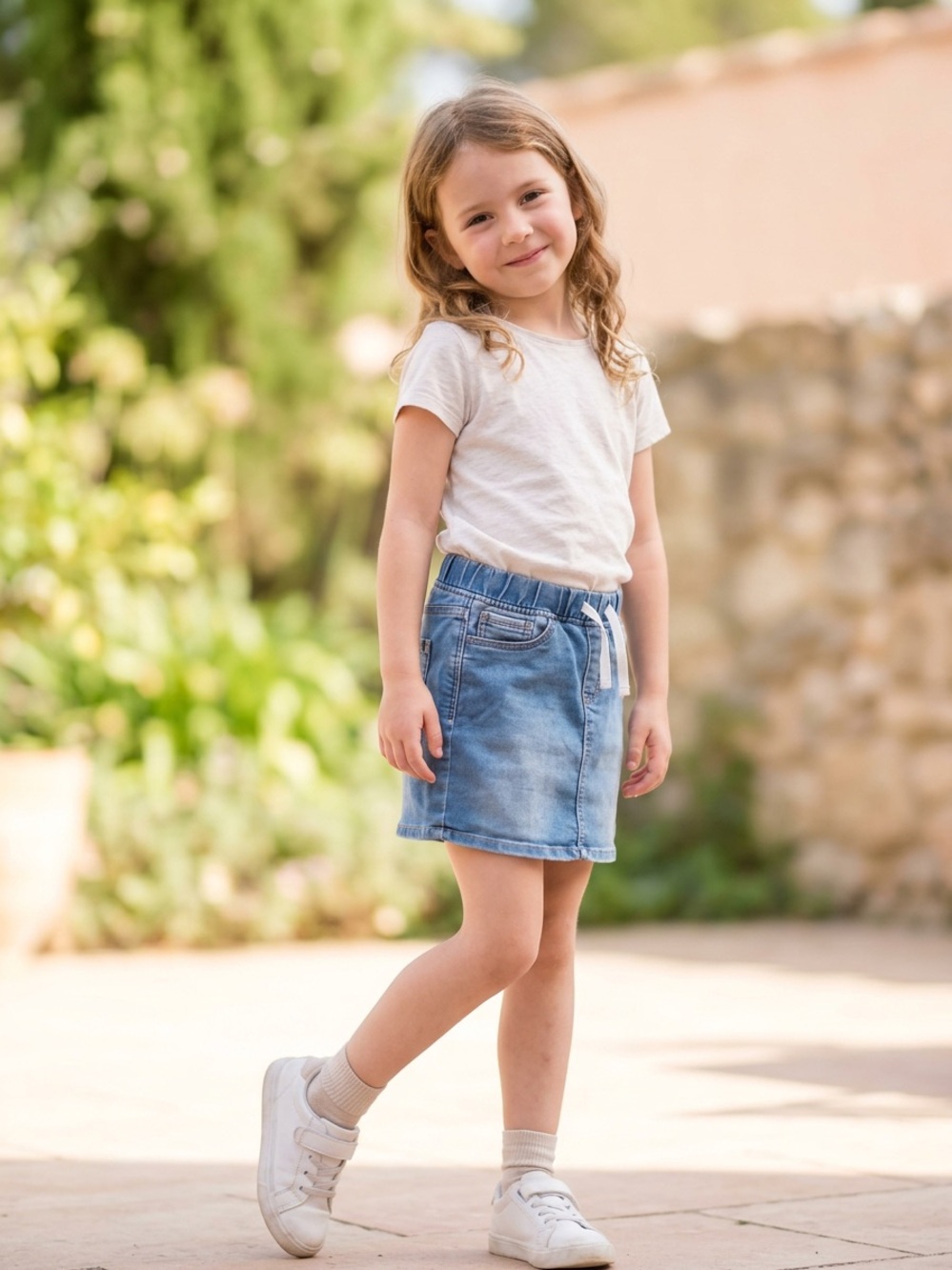 GAP Light Blue Denim Drawstring Skirt